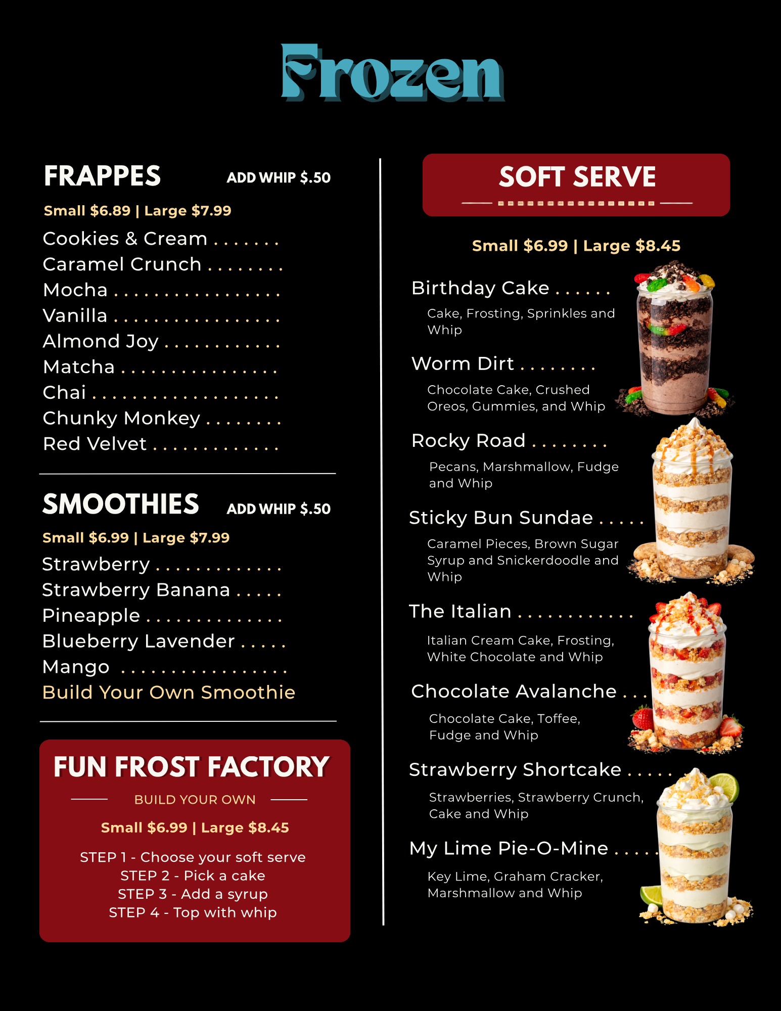Blue Giraffe Cafe menu page two