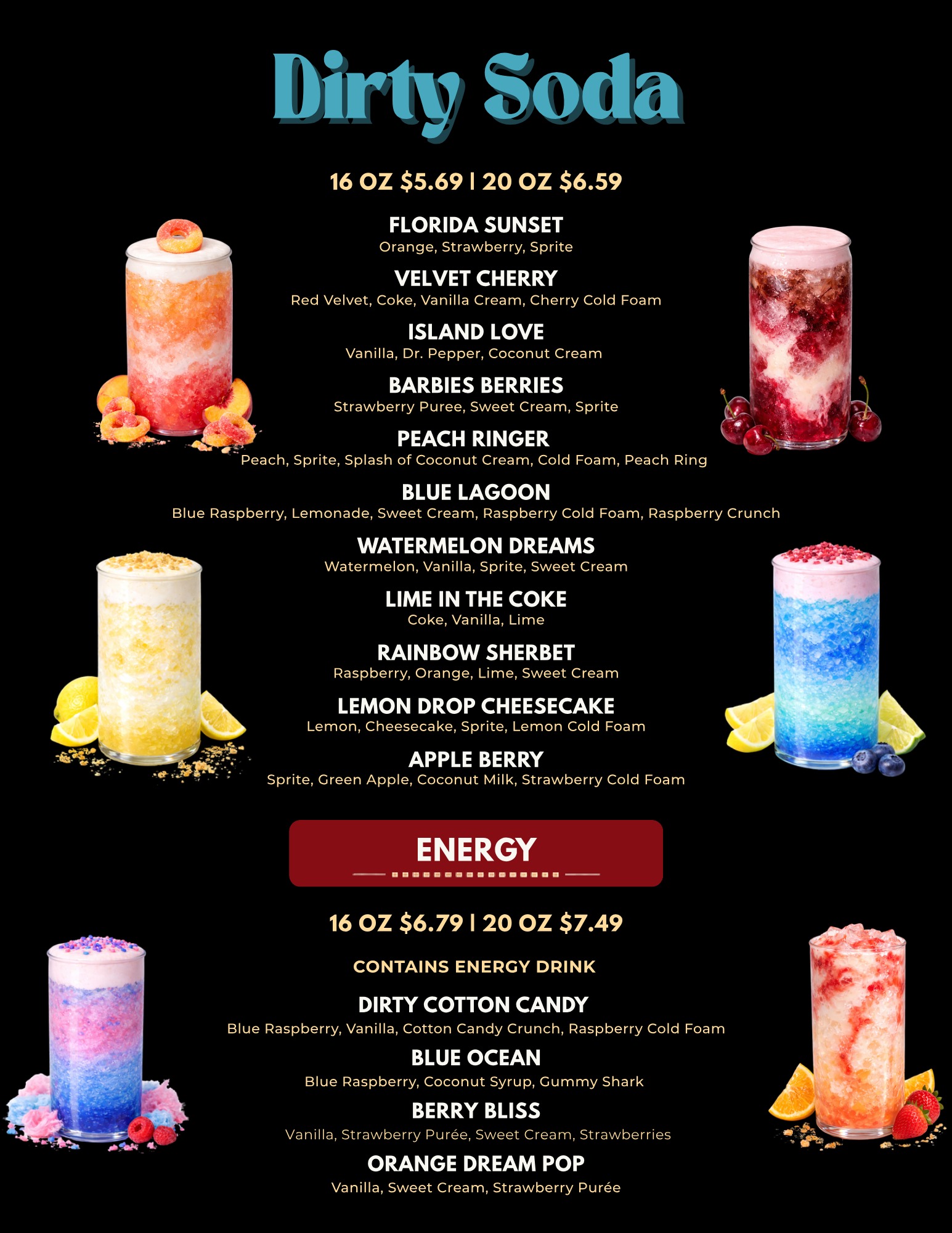 Blue Giraffe Cafe menu page three